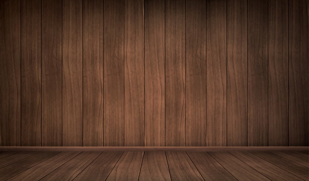 Free Vector empty wooden room