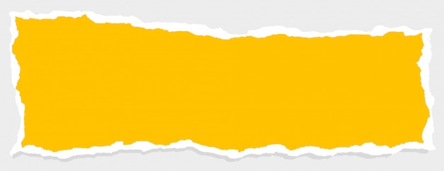 Free vector empty yellow torn paper banner with text space