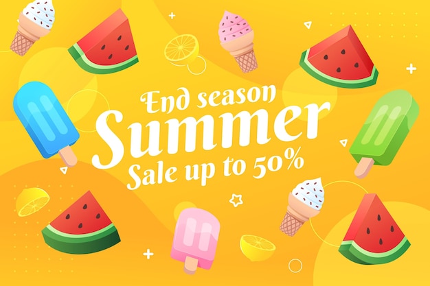 End of season summer sale concept