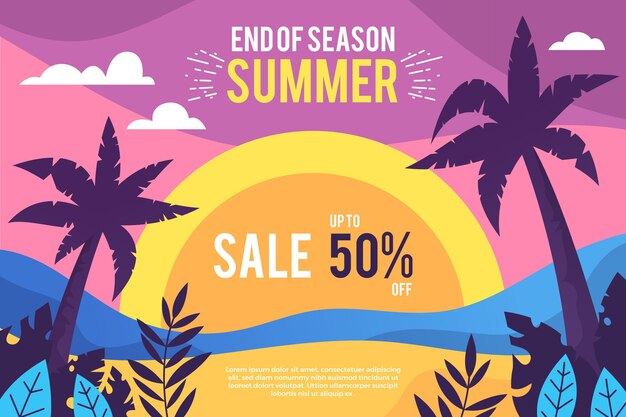 End of season summer sale concept