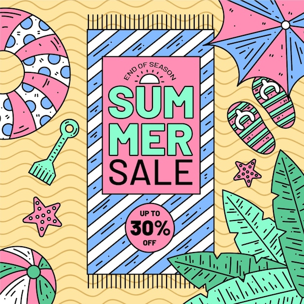 End of season summer sale concept