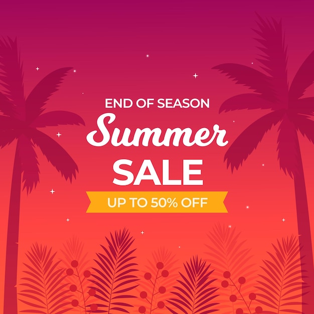 End of season summer sale concept