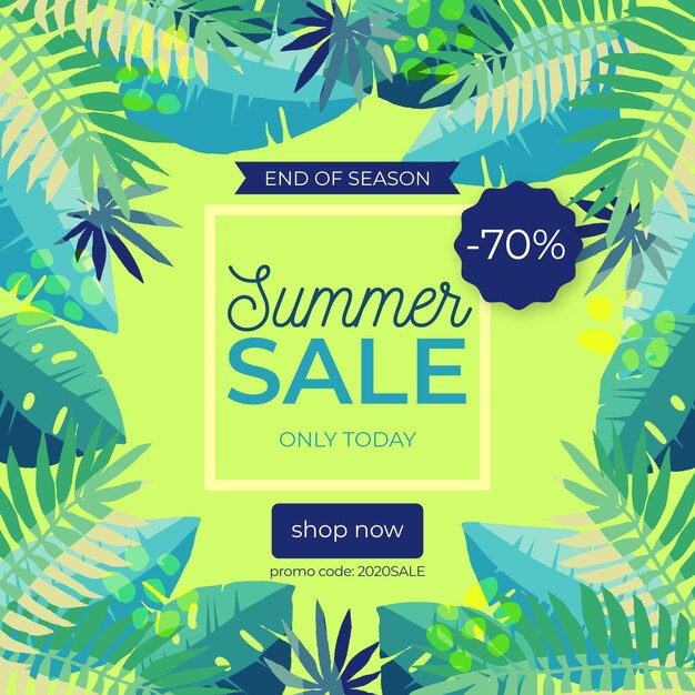 End of season summer sale illustration with special discount