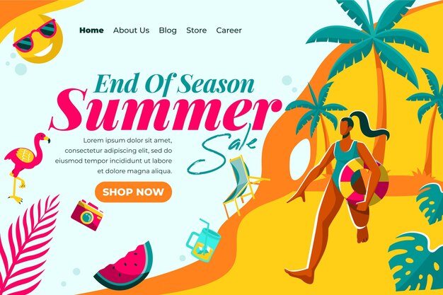 End of season summer sale landing page style