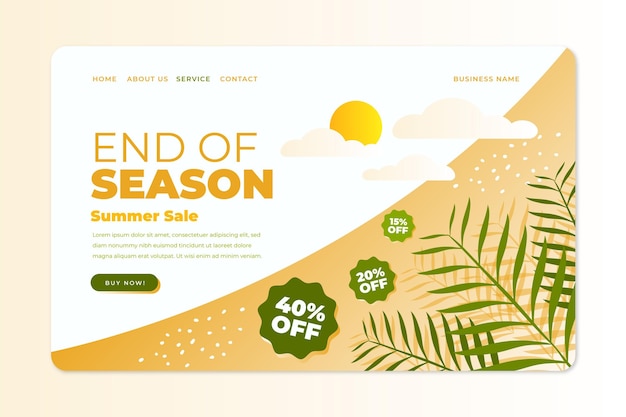 End of season summer sale landing page template