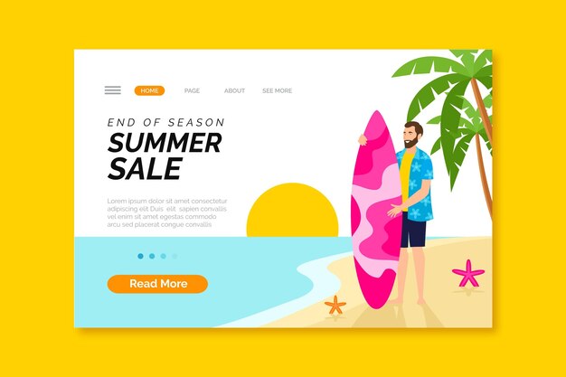 End of season summer sale landing page template