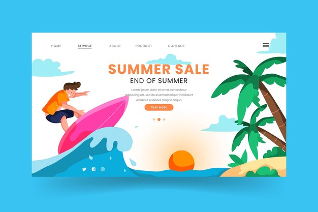 End of season summer sale landing page template