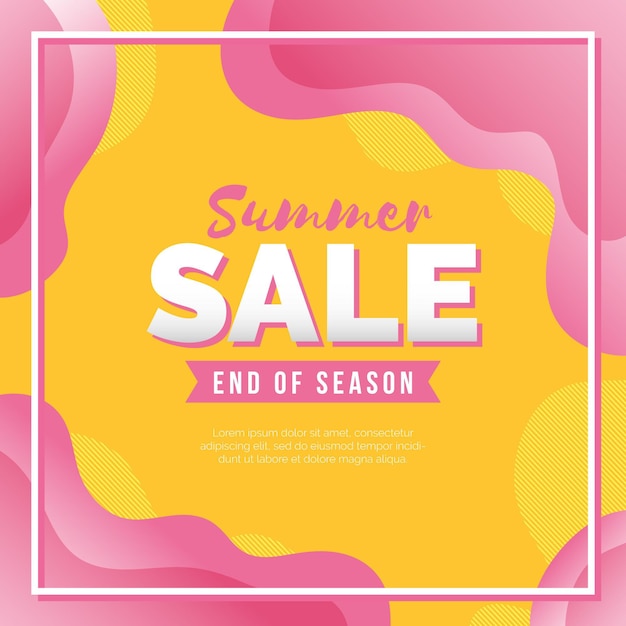 End of season summer sale squared banner