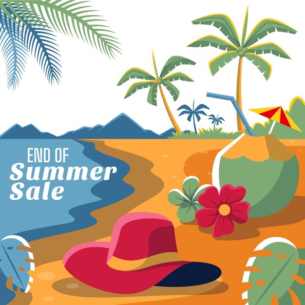 End of season summer sale squared banner