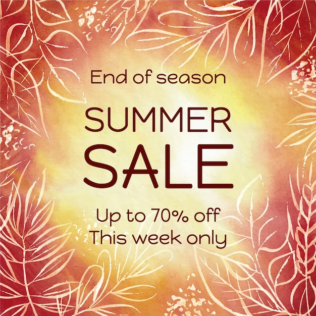 Free vector end of season summer sale