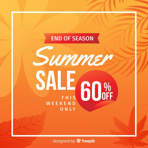 End of summer sales background