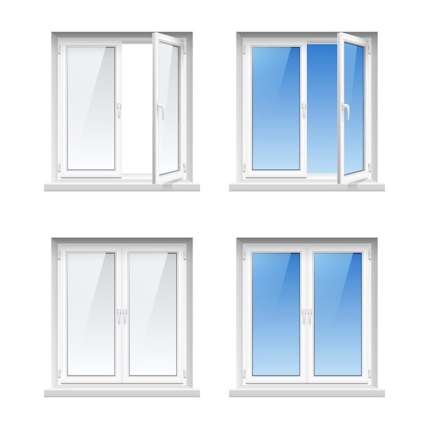 Free Vector energy cost saving easy to care plastic pvc window frames