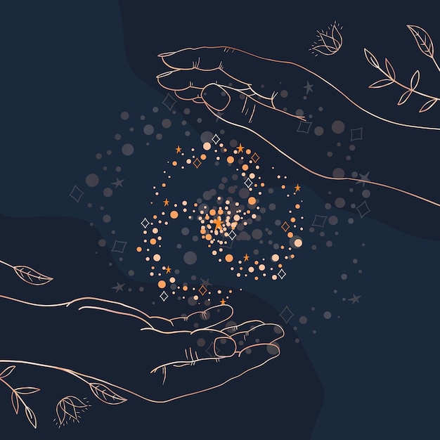 Free Vector energy healing hands illustration