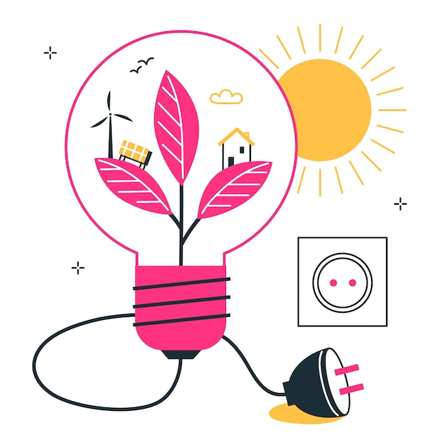 Free vector energy saving concept illustration