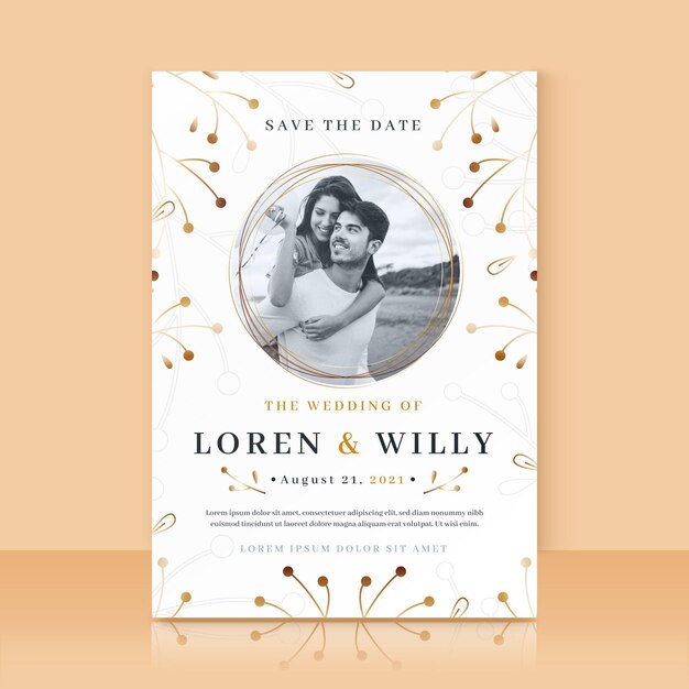 Engagement invitation template with photo