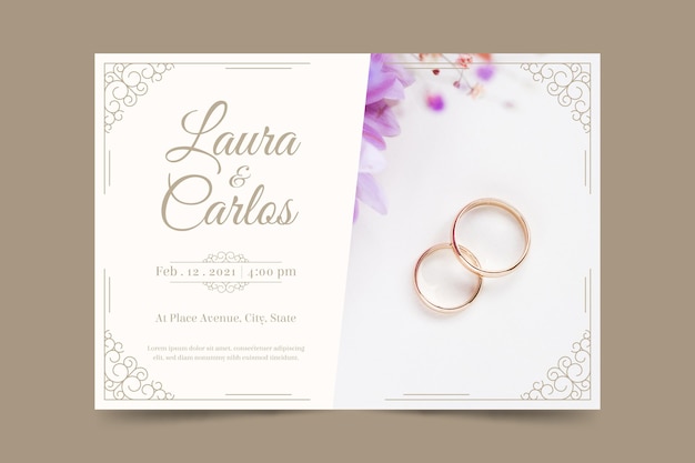 Engagement invitation template with photo