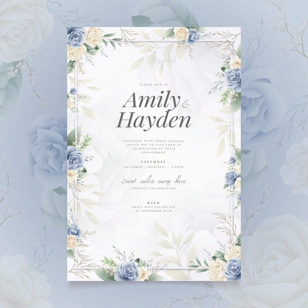 Engagement invitation with floral motif