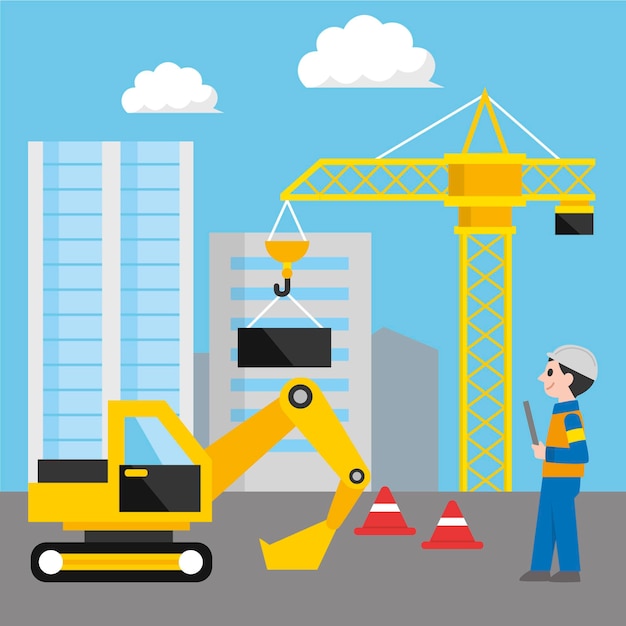 Free Vector engineering and construction illustration