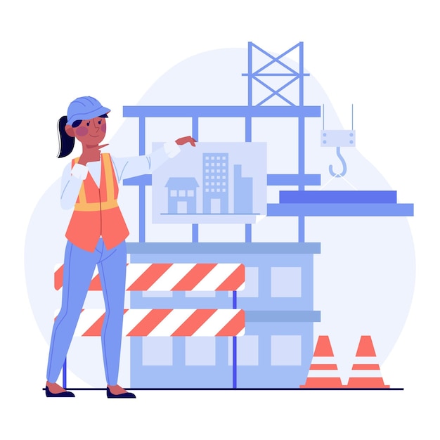 Free Vector engineering and construction illustration