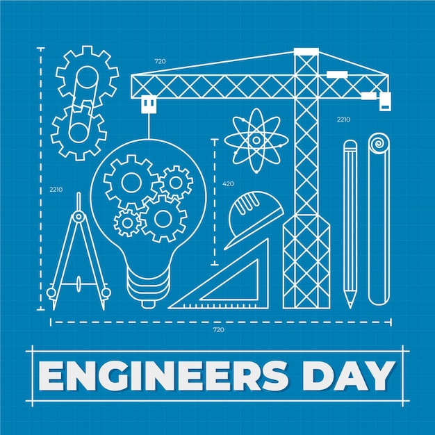 Free Vector engineers day concept