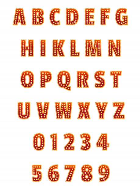 Free Vector english alphabet and digits set. for banners, posters, leaflets and brochures.