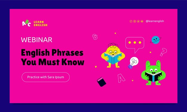 English lessons  webinar   template