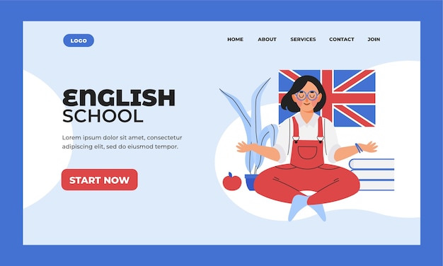 English school landing page design