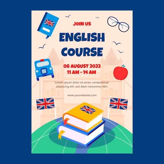 English school poster template