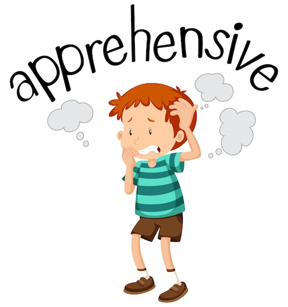 English vocabulary of apprehensive