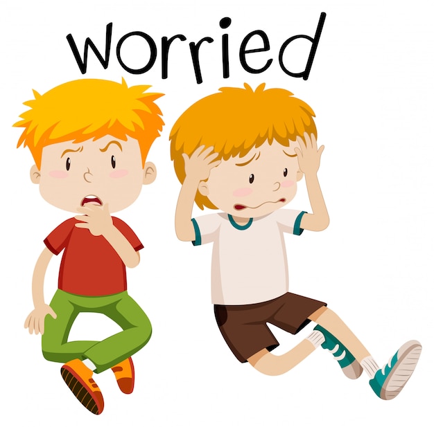 Free Vector english vocabulary of worried