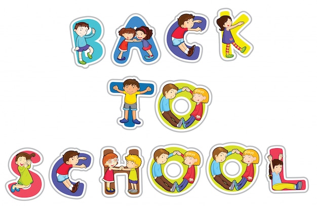 Free Vector english word back to school