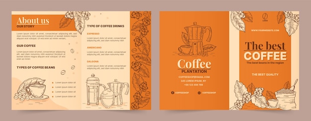 Engraving coffee plantation brochure