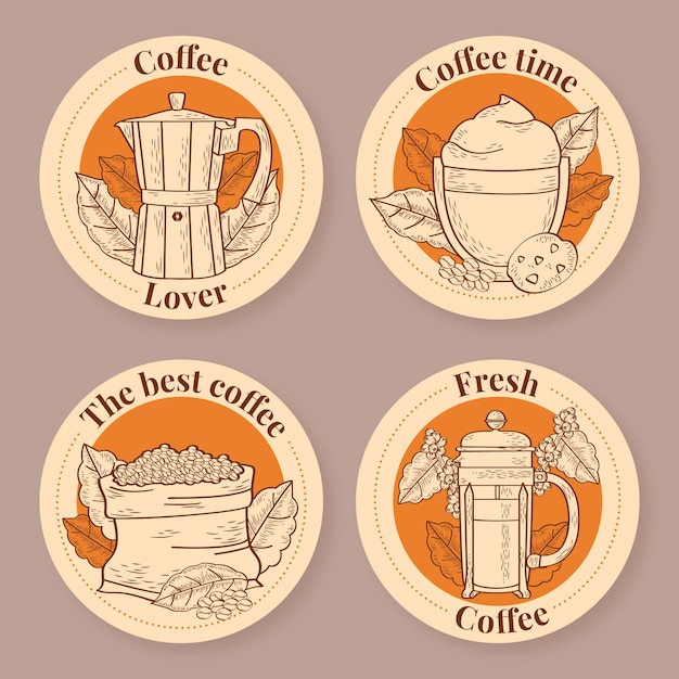 Engraving coffee plantation labels template