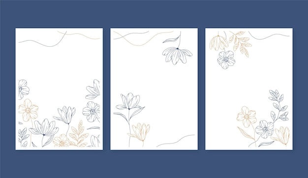 Engraving floral cards template