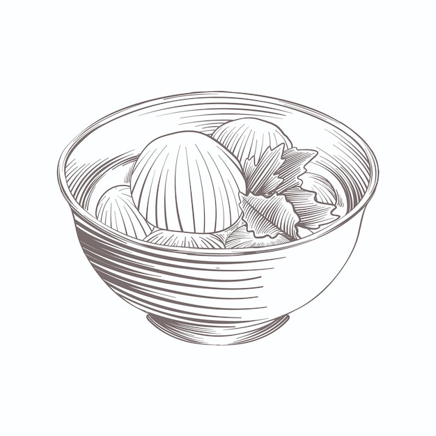 Free vector engraving hand drawn bakso