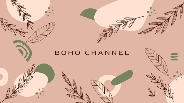 Engraving hand drawn boho youtube channel art template