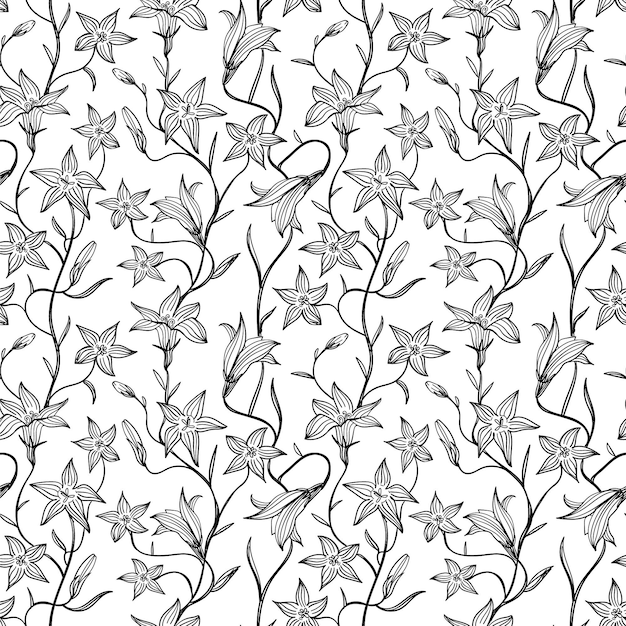 Free Vector engraving hand drawn botanical pattern design