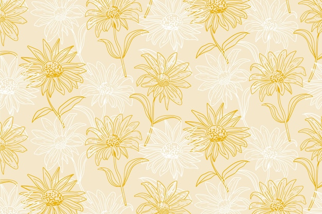 Free vector engraving hand drawn botanical pattern