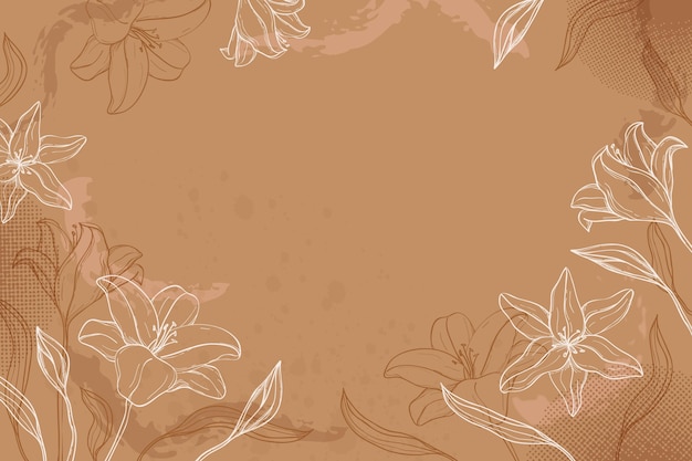 Free Vector engraving hand drawn floral background