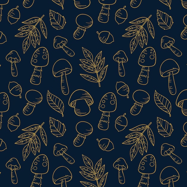 Free vector engraving hand drawn mushroom pattern