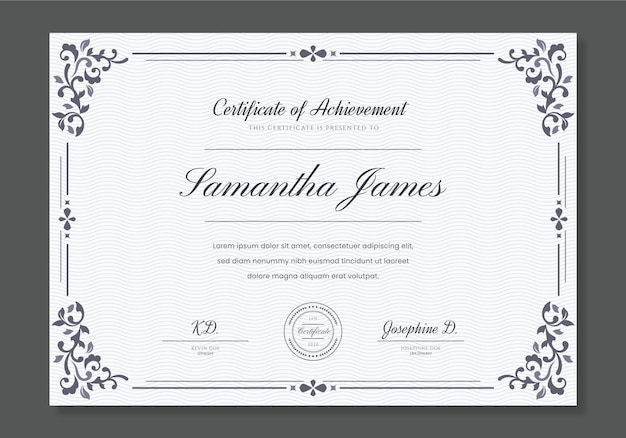 Free Vector engraving hand drawn ornamental certificate template