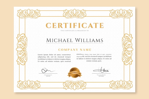 Free vector engraving hand drawn ornamental certificate