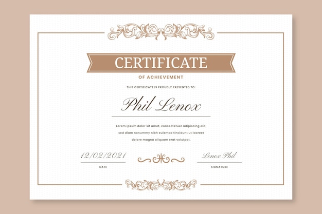 Free vector engraving hand drawn ornamental certificate