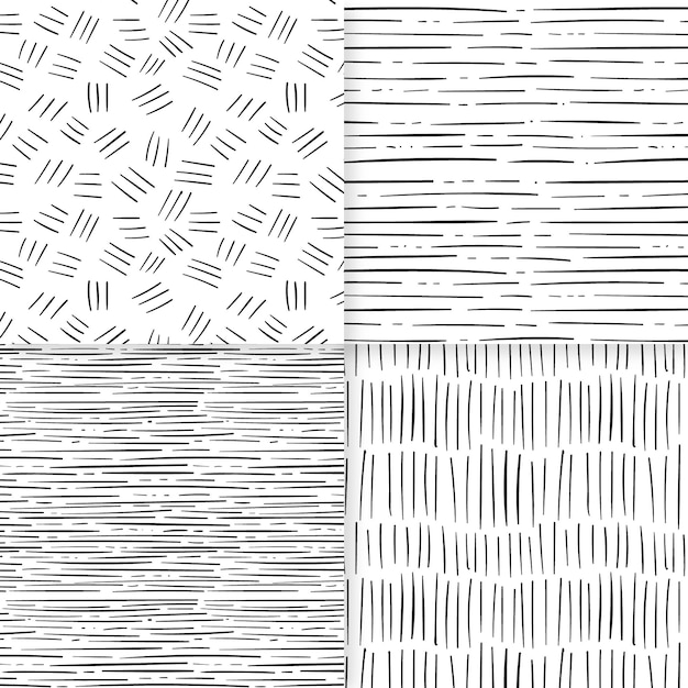 Free Vector engraving hand drawn pattern collection