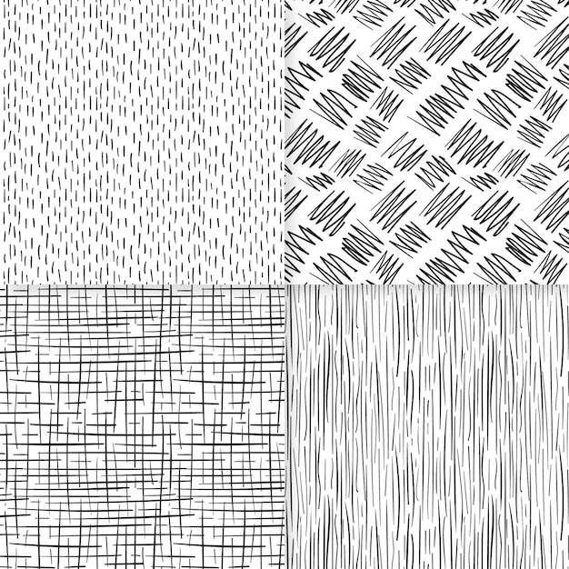 Free Vector engraving hand drawn pattern collection