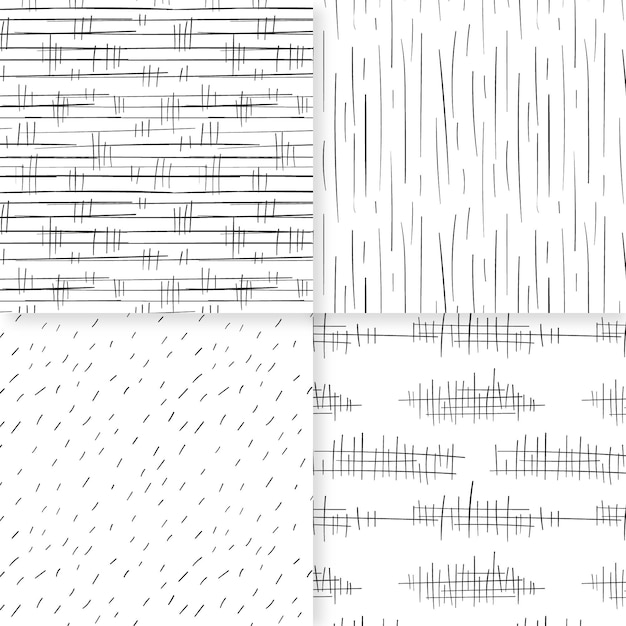 Free Vector engraving hand drawn pattern collection