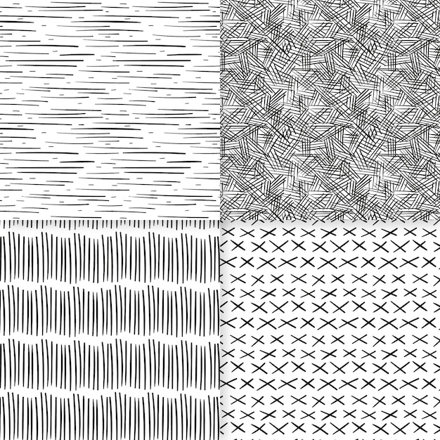 Free Vector engraving hand drawn pattern collection