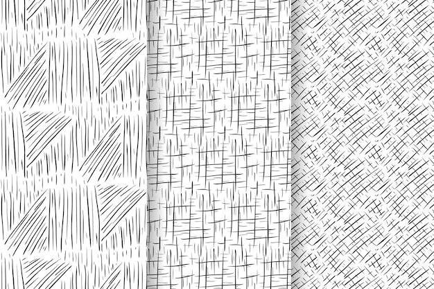 Free Vector engraving hand drawn pattern collection