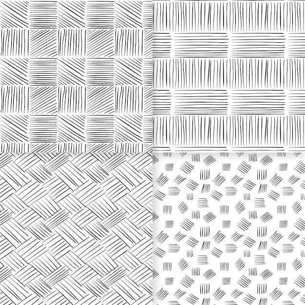 Free Vector engraving hand drawn pattern collection