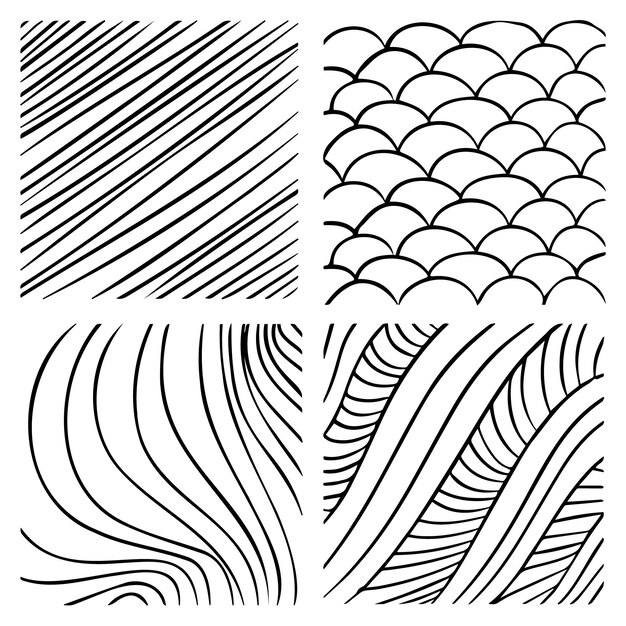 Engraving hand drawn pattern collection